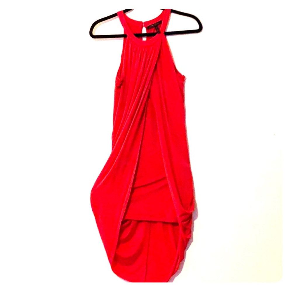 BCBGMaxazria Lipstick Red Aurora Draped Dress | XS